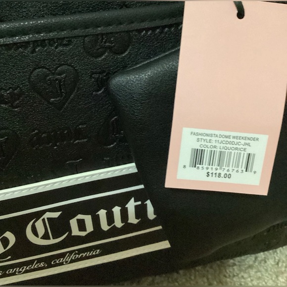 Juicy Couture Fashionista Dome Weekender Duffle Bag Liquorice Black & Wallet-NEW - Picture 9 of 11